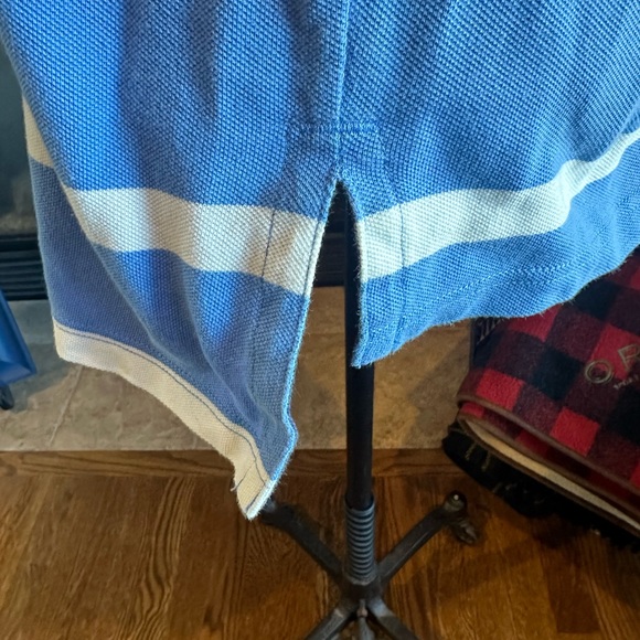 POLO Ralph Lauren Men’s Carolina Blue Striped Rugby Style Knit Shirt - Size XL - Picture 8 of 11